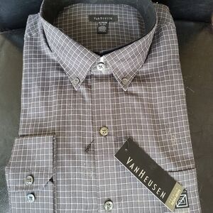 Van Heusen Gray Premium Non-Iron Long Sleeve XL Men's Brand New